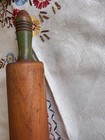 Antique Victorian Maple Rolling Pin Original Green Painted Handles C1875-1890