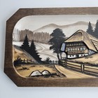 Vintage German Black Forest Folk Art Wood Carved Scene Village Chalet