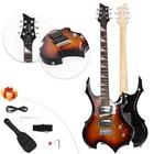 Glarry Burning Fire Style 6 String Right-handed Basswood Electric Guitar