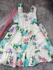 Cat   Jack Girls 3t Floral Sleeveless Sundress Knee Length Ruffle Smocked Cotton