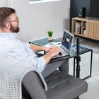 Vivo Black 20 Inch Over Couch Swivel Table  Laptop Desk For Remote Work