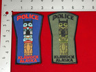 Vintage  klawock Alaska Police  Shoulder Patches   set Of 2  Unused  Nice Set