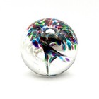 Contemporary Art Glass Paperweight Rainbow Spiral Controlled Air Bubble W2