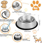 Stainless Steel Cat Bowl 4 Pack Metal Dog Bowls For Food Water Pet Feeding Dish