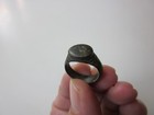 Very Rare Ancient Roman Small Bronze Engraved Ring With A Sun  I - Ii Ad 