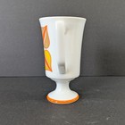 Vtg Mod 70 s Coffee Mug Pedestal Footed By Deco Mcm Retro Orange Yellow