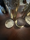 Set Tommi Parzinger Mid-cen Vtg Brass Cocktail Shakers Italian Honor Crest