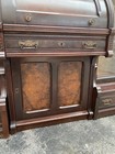 Victorian Walnut And Burl Cylinder Desk With Bookcase