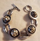 Southwestern James Reid Santa Fe 14k Gold   Sterling Silver Star Bracelet Vafo