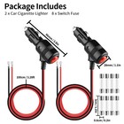 12-24v Fused Led Car Cigarette Lighter Plug Socket Cable Adapter W  Switch Lot