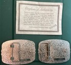 2 Vtg 200th Anniversary American Eagle Belt Buckle Silver   24kt Gold Plate 1982