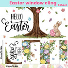 6 Sheets Extra Large Easter Egg Tree Window Clings 31 5 Inch rabbit Flowers Stic
