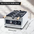 3000w Commercial Korean Coin Shaped Waffle Maker Machine Nonstick Waffle Baker