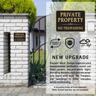 Large  4 Pack  Private Property No Trespassing Sign  10 x14   Elegant Black No
