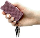 Pink Rhinestone Mini 3  Recharge Stun Gun Women Self Defense Safety Led Light