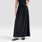Women s High-rise Elastic Drawstring Tiered Skirt - Universal