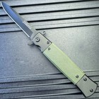 8 5  Military Green Spring Assisted Open Folding Pocket Knife G10 Handle Blade
