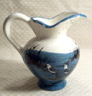 Jobi Pitcher Blue White Black W shorebirds Made In Truro  Cape Cod  Ma - 6 50  H