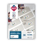 Maco White Laser inkjet Shipping   Address Labels  1 X 2 5 8  3000 box