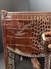 Brighton Brown Leather Ventilated Pet Carrier Tote Shoulder Bag Travel Dog Cat