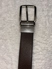 Coach Black Brown Leather Reversible Belt W brass Buckle Size Medium 34