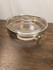 Vintage Silver Plated Chafing Casserole Dish W glass Insert Round Handles