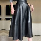 Autumn New Product Leather Skirt Half Body Skirt Pu Leather Women Umbrella Skirt