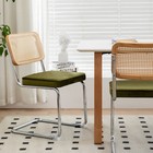 Modern Dining Chairs Set Of 2 Velvet Rattan Accent Chairs Kitchen Chairs Green