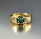 1 50ct Round Cut Natural Emerald Men s Engagement Solitaire Ring 14k Yellow Gold