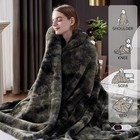 Guohaoi Heated Blanket Electric Throw  Soft Faux Rabbit Fur Electric Blanket    