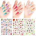3d Self Adhesive Nail Art Decal Christmas Santa Snowflake Cane Stickers Nh15