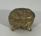 Antique Gilt Bronze Art Nouveau French Small Trinket Jewelry Pill  Box Compact
