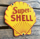 Vintage 10x10 shell Motor Oil Gasoline Americana Porcelain Pump Plate Sign