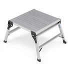 Folding Work Platform Aluminum Ladder 330lb Non-slip Foot Pad Drywall Step Stool