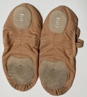 Bloch Womans teen Size 5d  Split Sole Canvas Ballet Shoes slippers  Tan Vg Cond 
