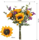 Cewor Artificial Sunflowers Fake Cemetery Flowers For Grave Bouquet With Sunflow
