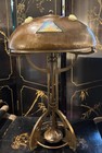 Antique Austrian Bronze   Chunk Glass Art Nouveau Secession  Lamp