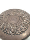 Antique Cut Crystal Vanity Dresser Jar Sterling Silver Lid Monogramed