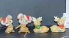2 Vintage Ceramic Christmas Salt   Pepper Shakers Sets - Singing Mice  Reindeer