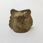 Vintage Solid Brass Cat Face Thimble Head Figural 1   