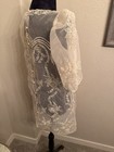 Women Filipino Sheer Barong Medium Pearls Puffy Sleeve