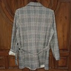 A 7 Women s Blazer Light Grey Tartan Hs Cream Stripe Semi Tweed Bigsize