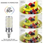 16w E12 Led Corn Bulb Light 6000k Candelabra Ceiling Fan Lamp Daylight White