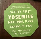 Vintage 1930 Yosemite National Park Pass Car Decal