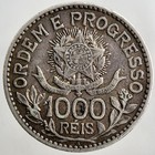 1913 Brazil 1000 Reis Silver Coin   Very High Grade   A5501