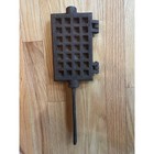 7 Antique Cast Iron Belgian Waffle Maker Long Handlepioneer Fire Hearth Tool