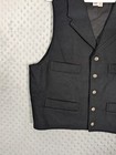 Vintage Wah Maker Vest Men s Medium Black Wool Western Cowboy Usa Made