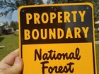 Nos Vintage Us Forest Service Property Boundary Sign National Park Smokey Bear
