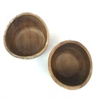 Acacia Wood Serving Bowls Set Of 2  Kitchen Coconut Shell Style Decor  6  X 4 