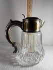 Antique German Silver-plated Cut Crystal  Pitcher With Lids   Glass Insert